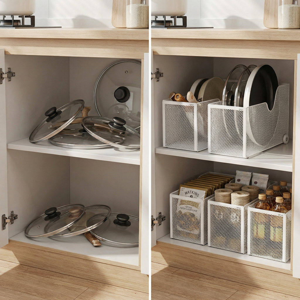 Pan Lid Organizer for Cabinets & Countertops