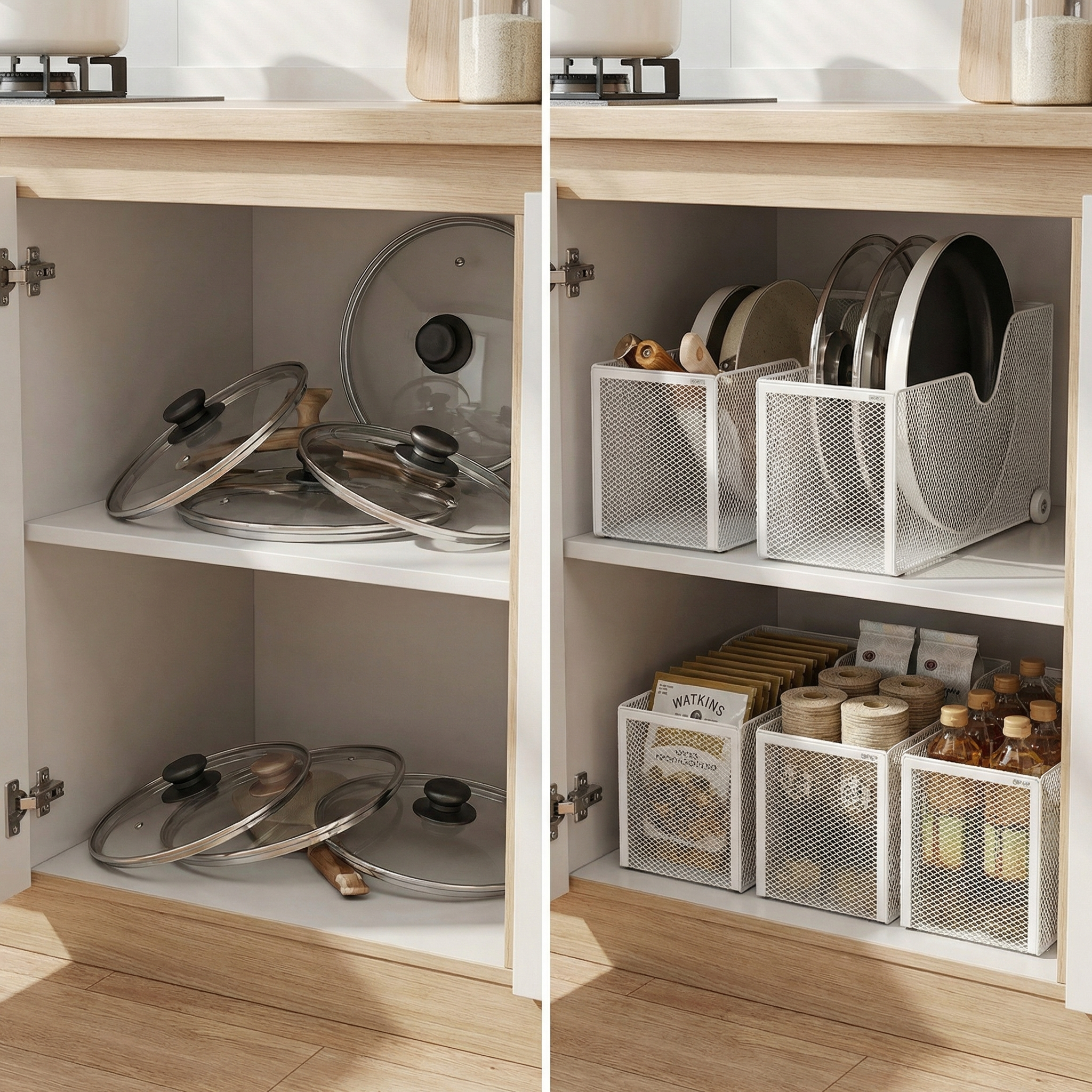 Pan Lid Organizer for Cabinets & Countertops