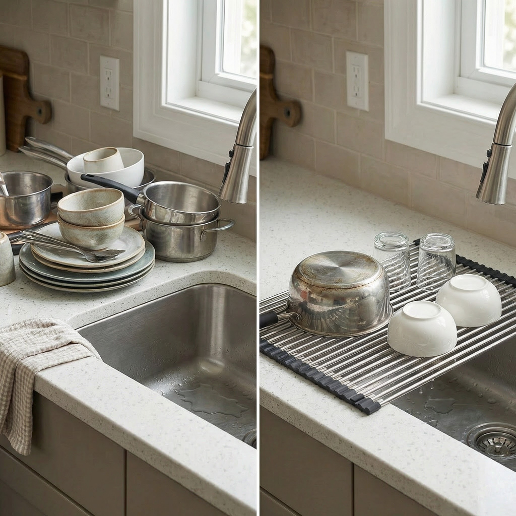 Over-the-Sink Roll-Up Drying Rack