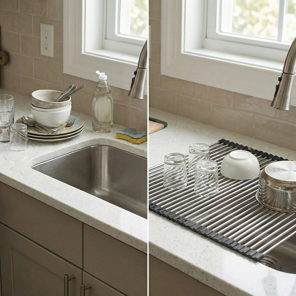 Over-the-Sink Roll-Up Drying Rack