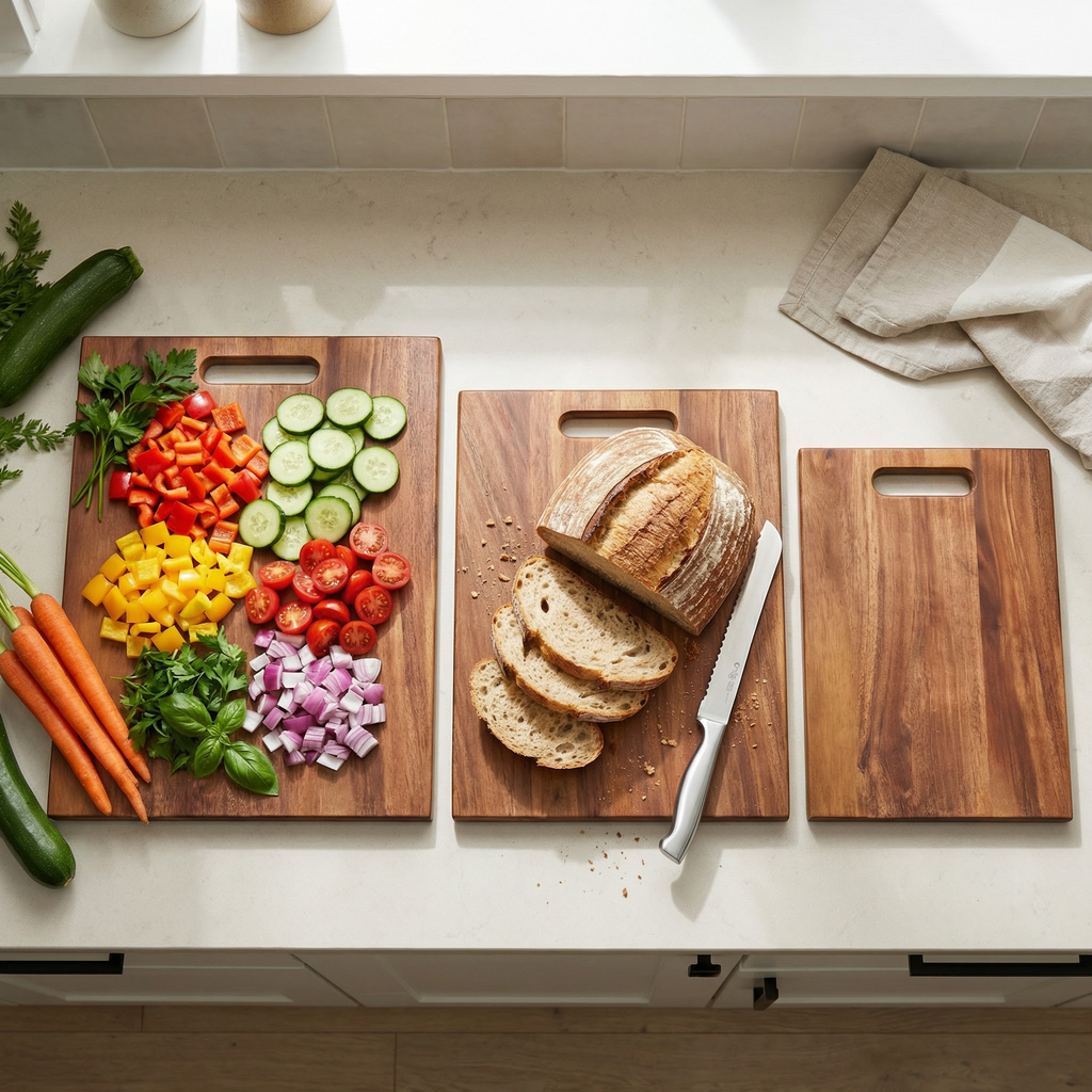 Handcrafted Acacia Wood Cutting Boards – Set of 3