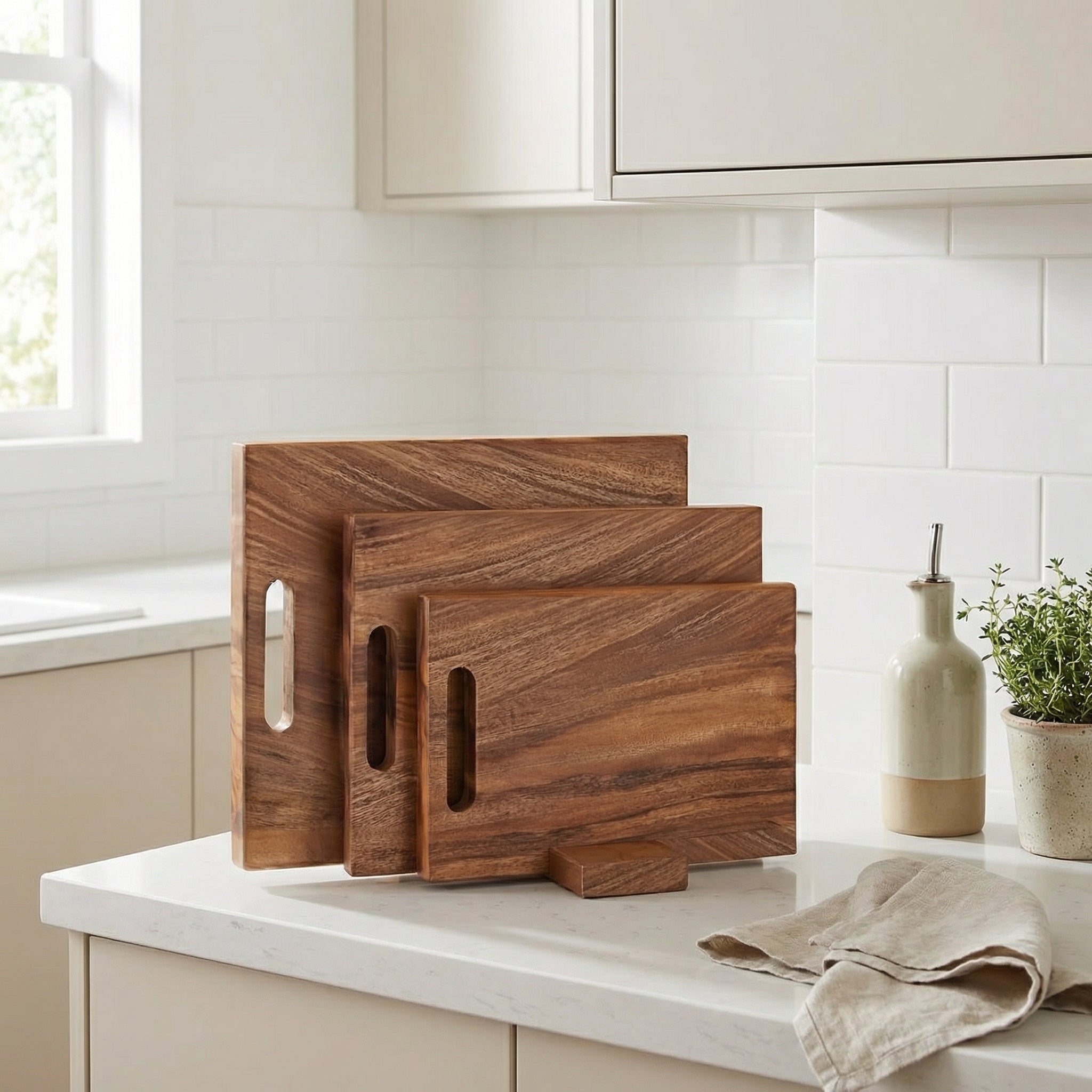 Handcrafted Acacia Wood Cutting Boards – Set of 3