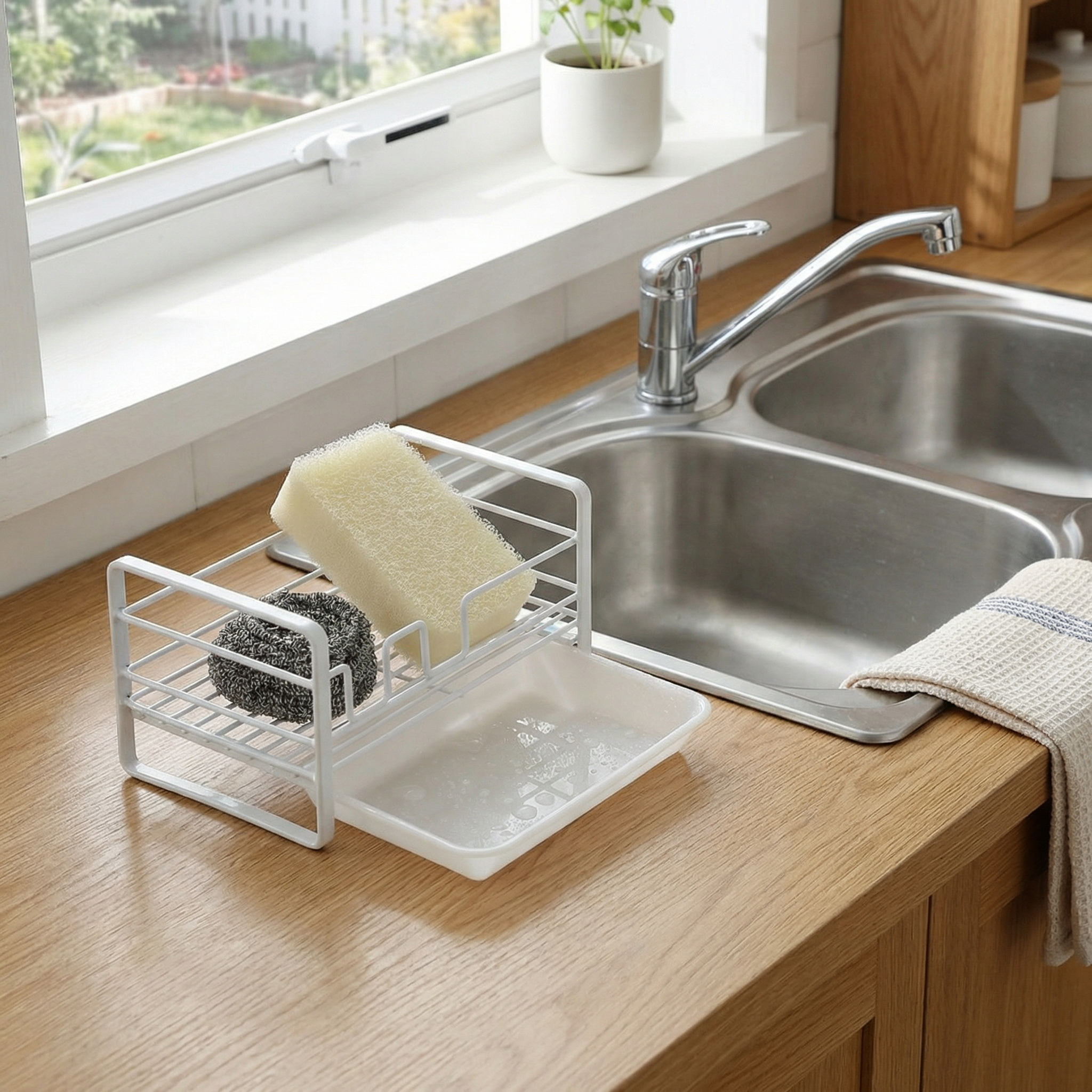 Anti-Bacterial Sink Organizer & Sponge Caddy
