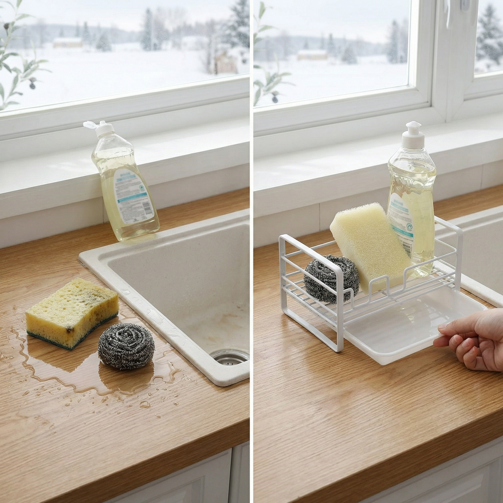 Anti-Bacterial Sink Organizer & Sponge Caddy