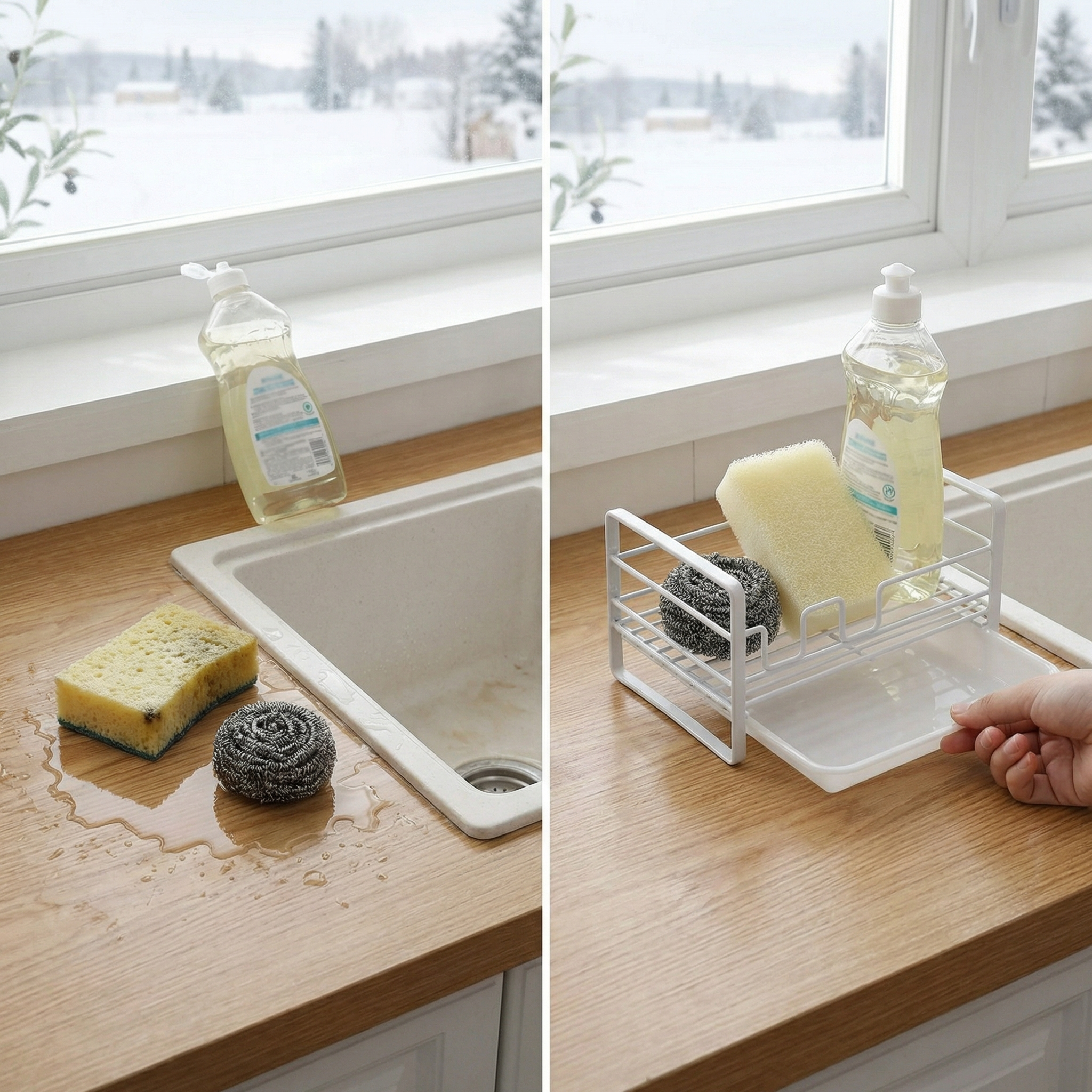 Anti-Bacterial Sink Organizer & Sponge Caddy