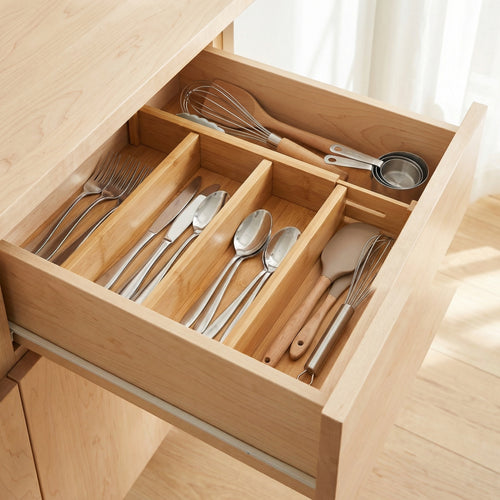 Adjustable Bamboo Drawer Dividers – Set of 4