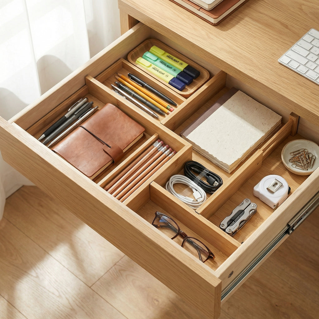 Adjustable Bamboo Drawer Dividers – Set of 4