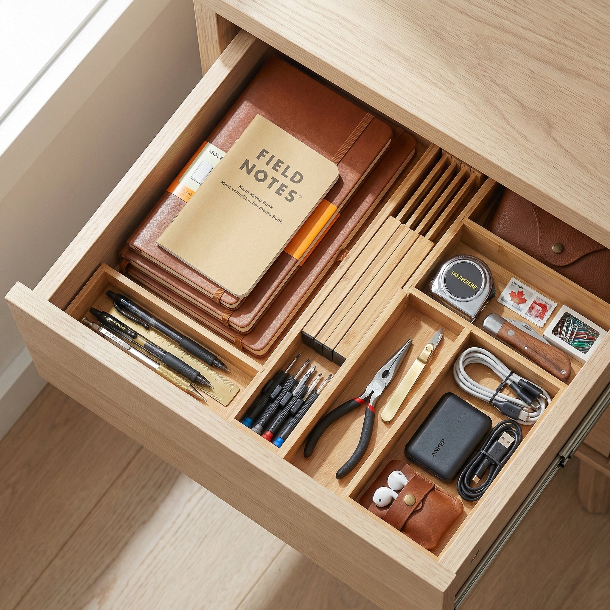 Adjustable Bamboo Drawer Dividers – Set of 4