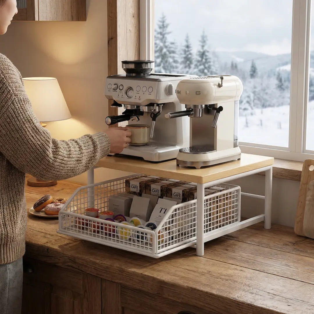 Northwood Signature Coffee Station & Kitchen Organizer – Solid Wood