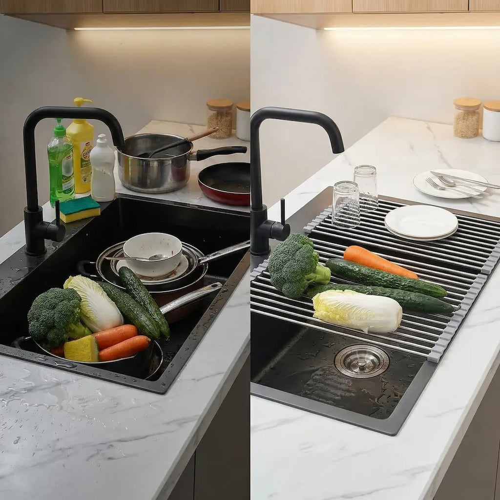 Over-the-Sink Roll-Up Drying Rack