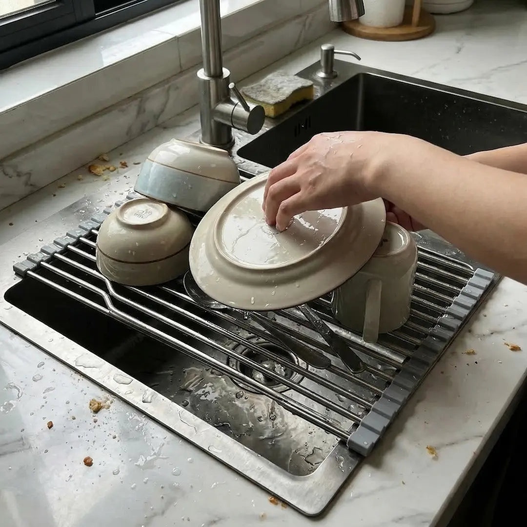 Over-the-Sink Roll-Up Drying Rack