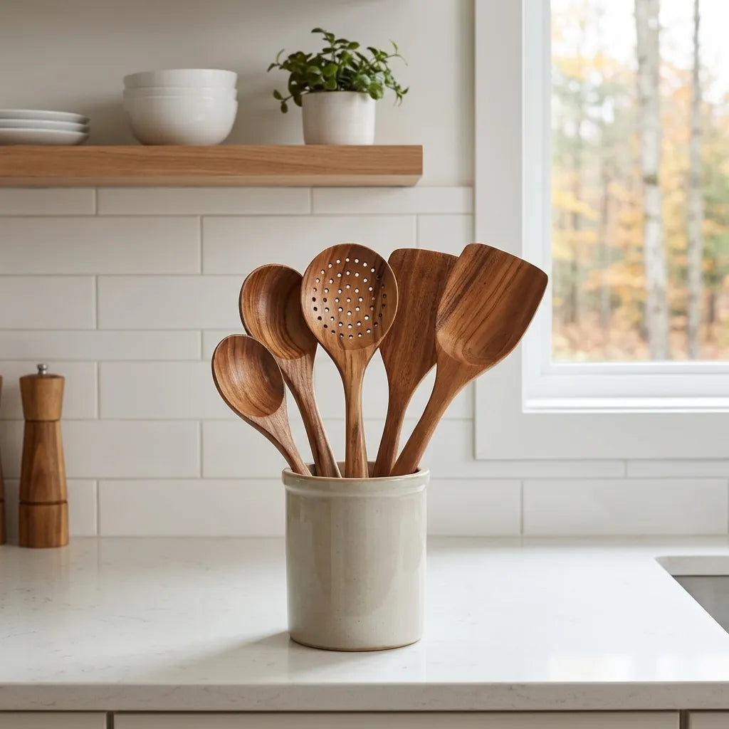 Acacia Wood Cooking Utensil 5-Piece Set