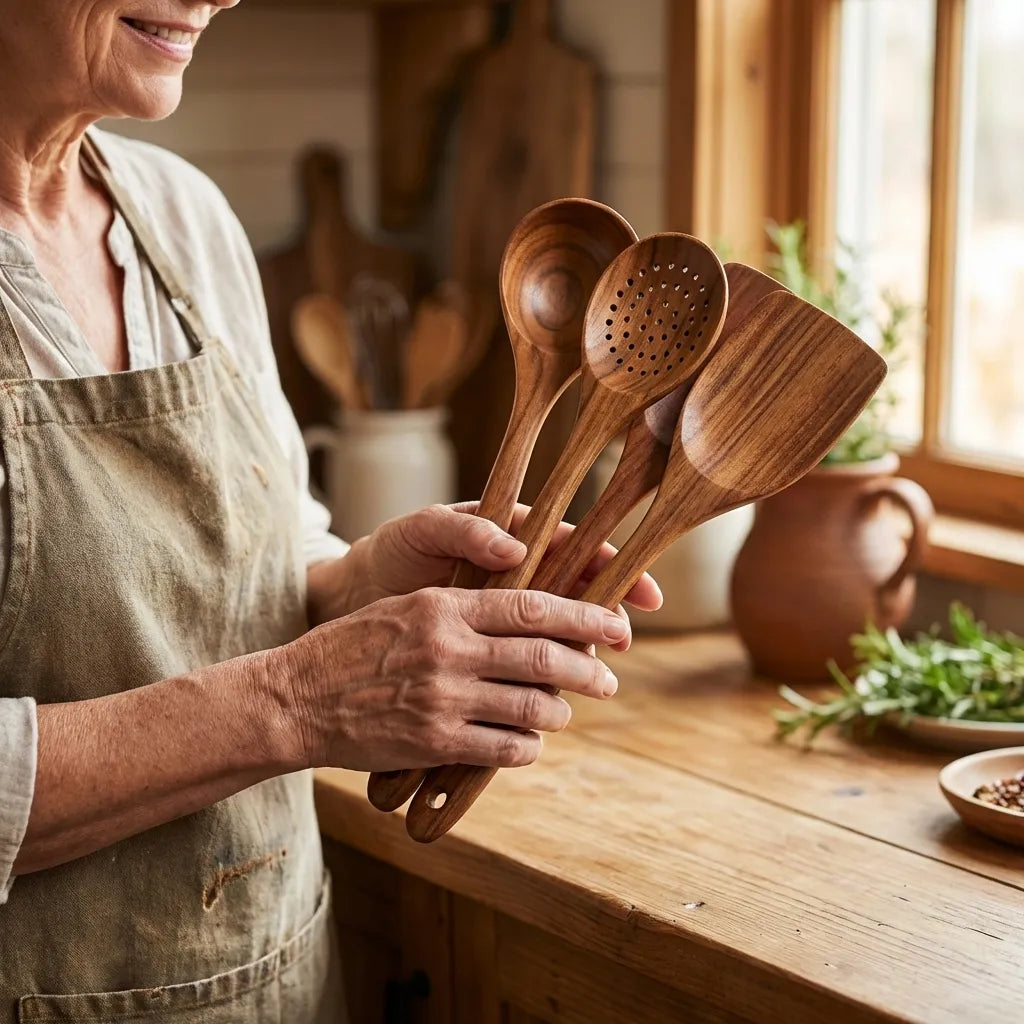 Acacia Wood Cooking Utensil 5-Piece Set