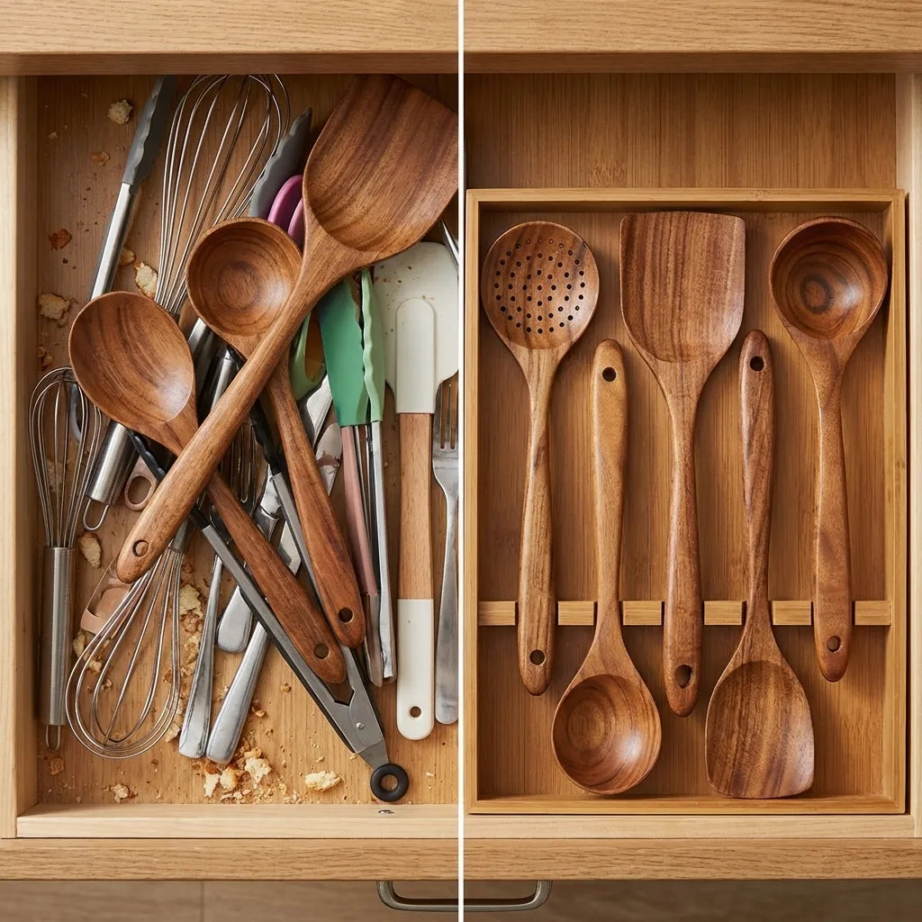Acacia Wood Cooking Utensil 5-Piece Set