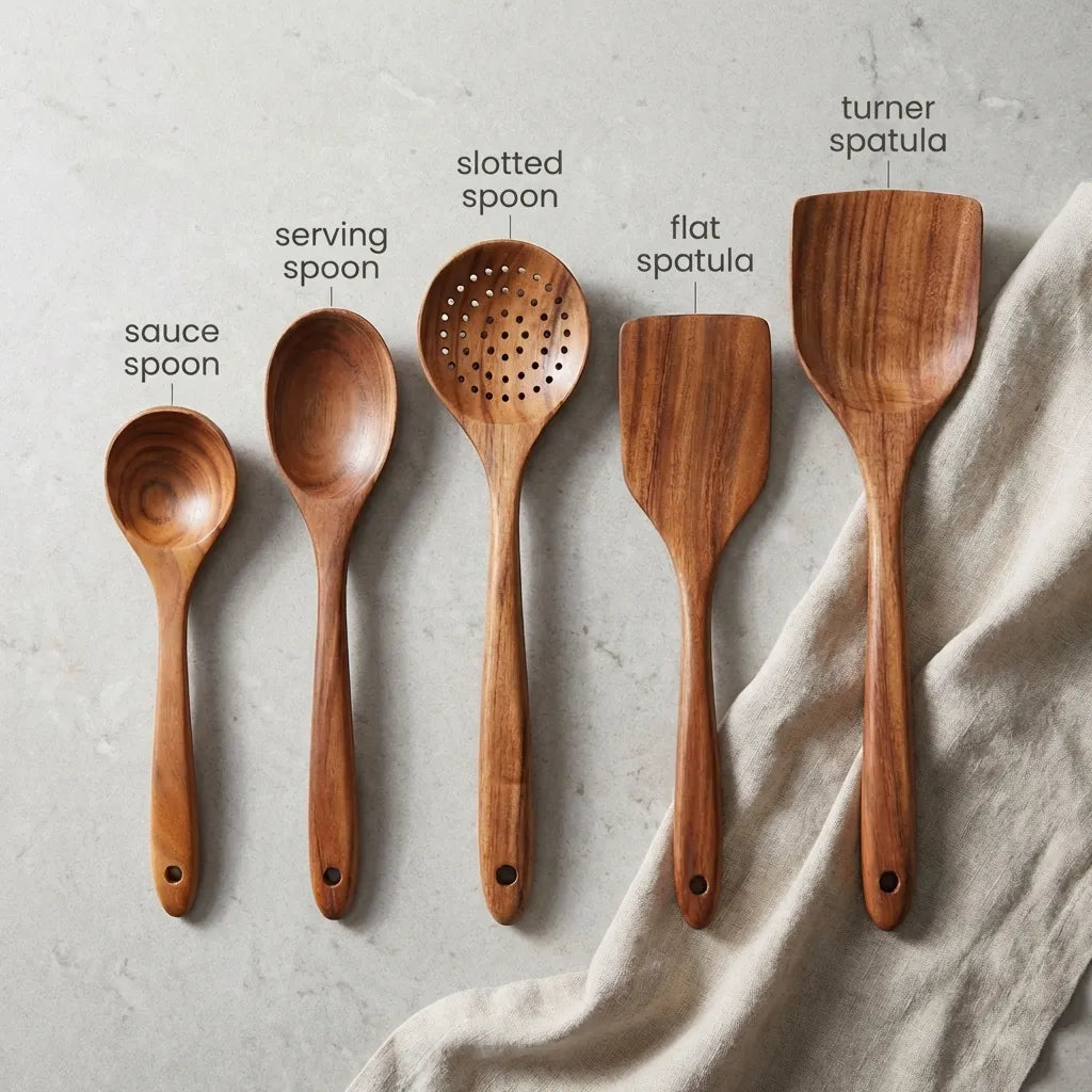 Acacia Wood Cooking Utensil 5-Piece Set